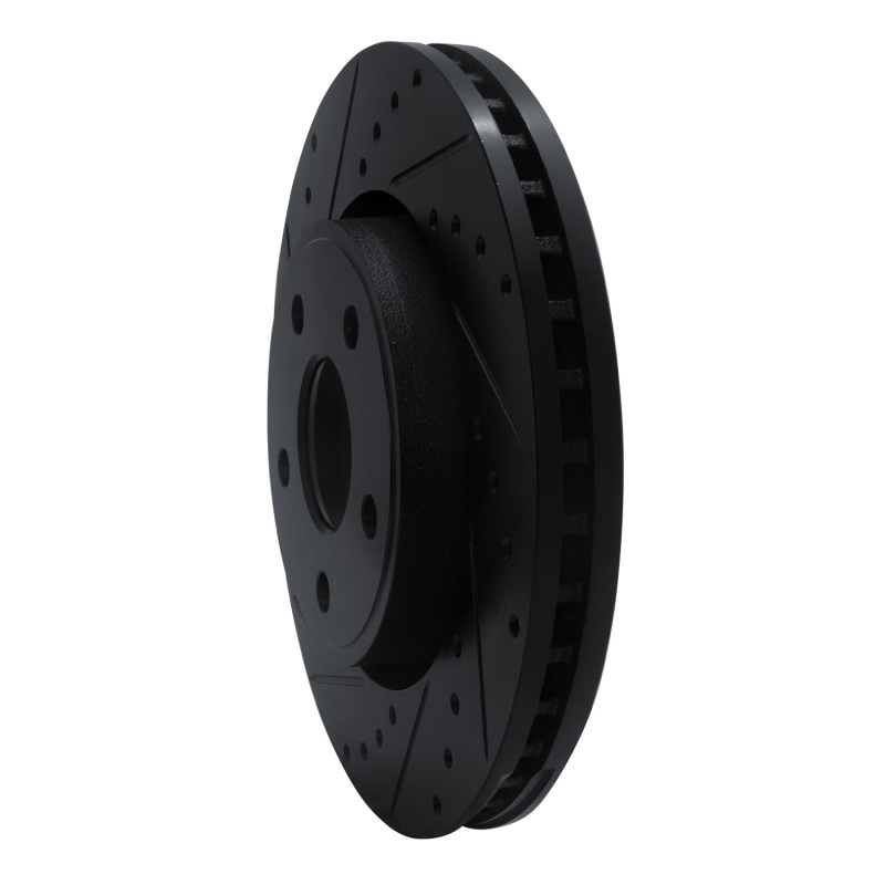 Dodge Durango Brake Rotor (1) - Front Left - R1 Concepts - Drilled & Slotted - Black - `11-`22